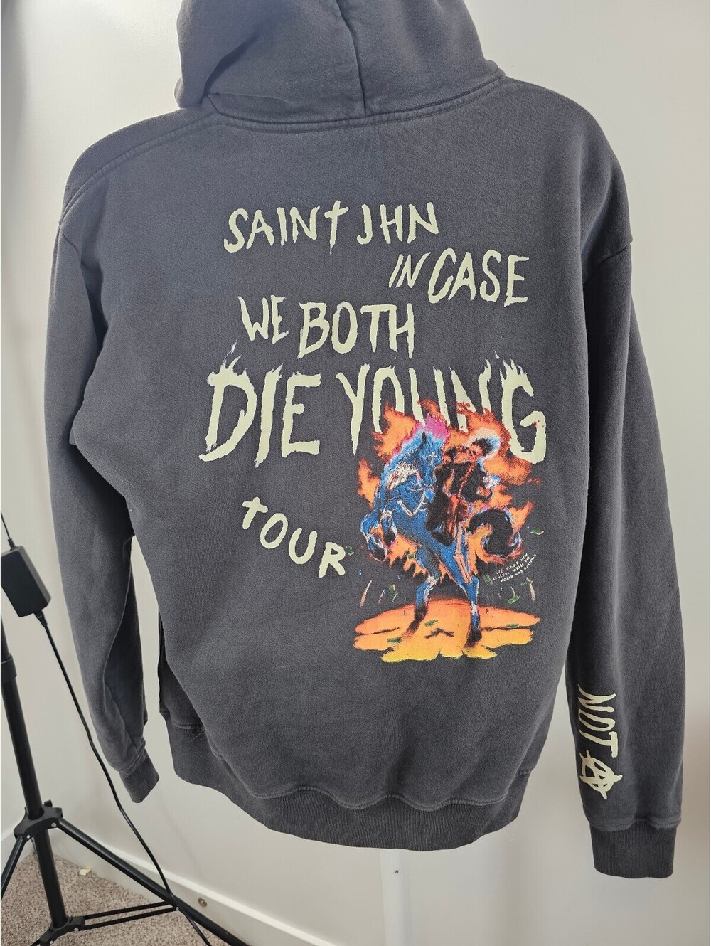 Saint JHN 21' 'In Case We Both Die Young' Tour Hoodie Grey - Picture 5 of 15